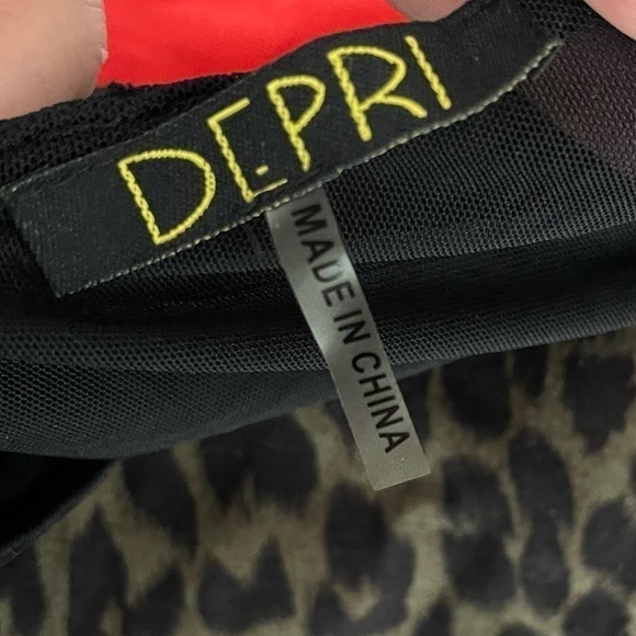 Depri Sexy Bodycon Animal Print Leopard Dress Mesh Panels Size Medium - Picture 4 of 7